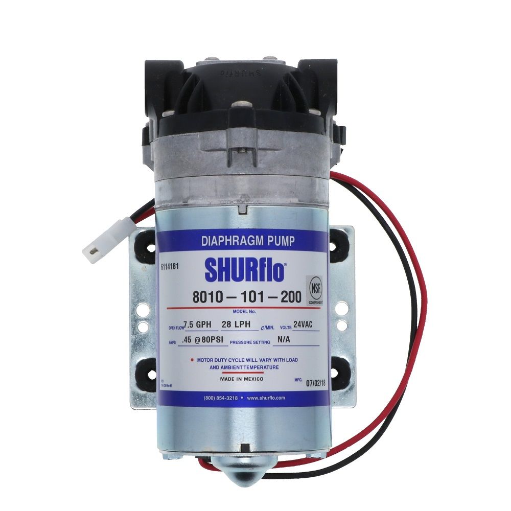 SHURflo 8010-101-200 RO Booster Pump 50 GPD 80 PSI 24V
