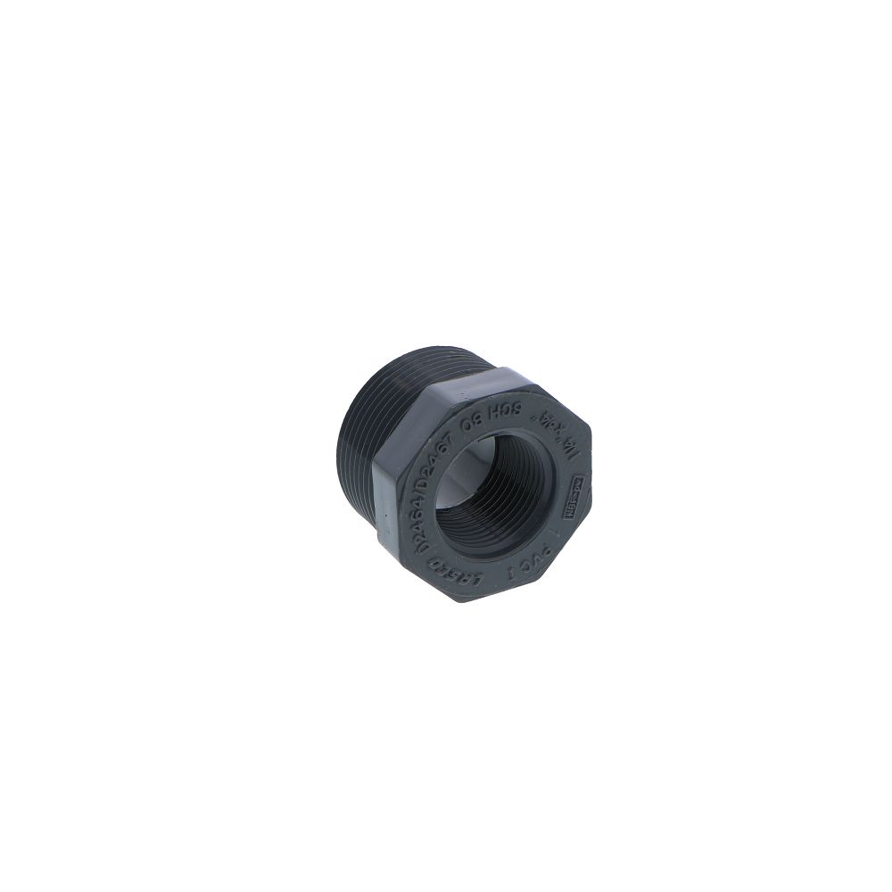 Schedule 80 PVC Bushing 1-1/4" MIP x 3/4" FIP
