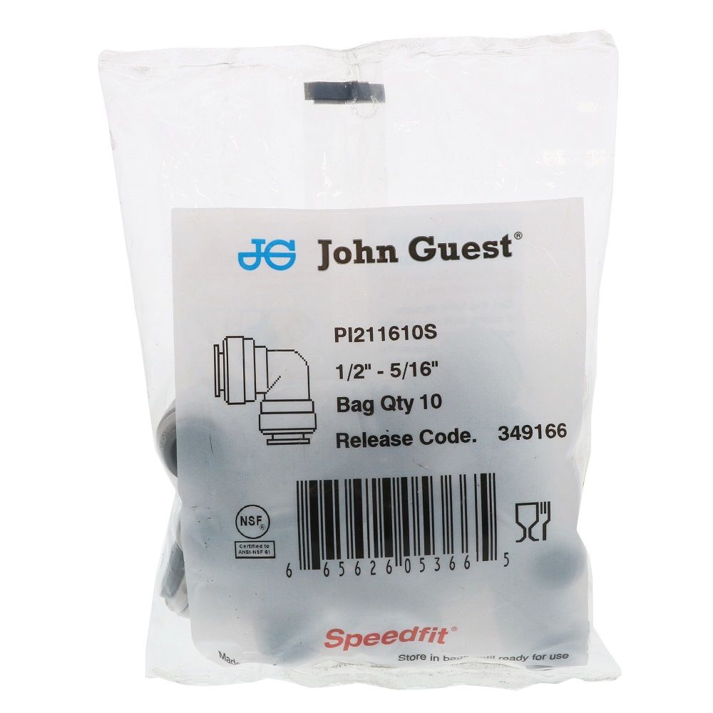 John Guest Reducing Elbow - 1/2 x 5/16