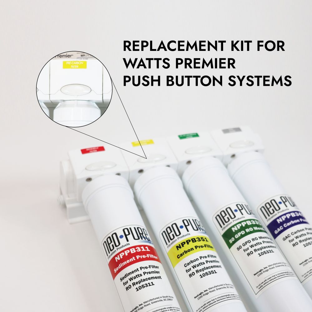 Neo-Pure RO Pure One Year Pre and Post filter Kit with Membrane Replacement For Watts Premier 531155