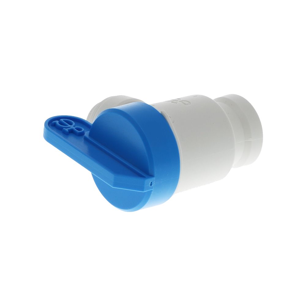 John Guest Shut-Off Valve-Polypro Elbow - 3/8 Tube x 1/4 NPTF