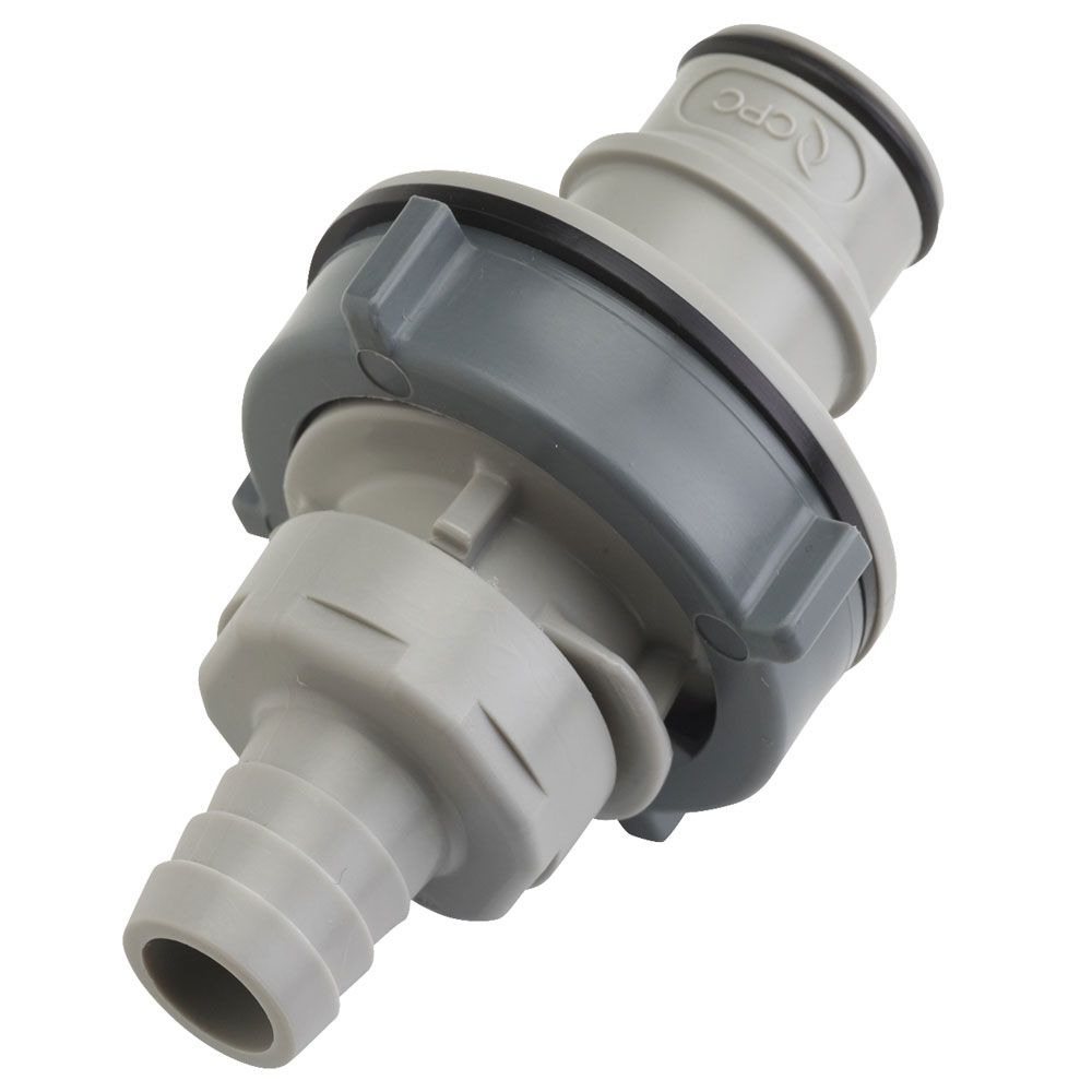 HFCD42812 Valved Panel Mount Hose Barb Coupling Insert 1/2 ID Barb