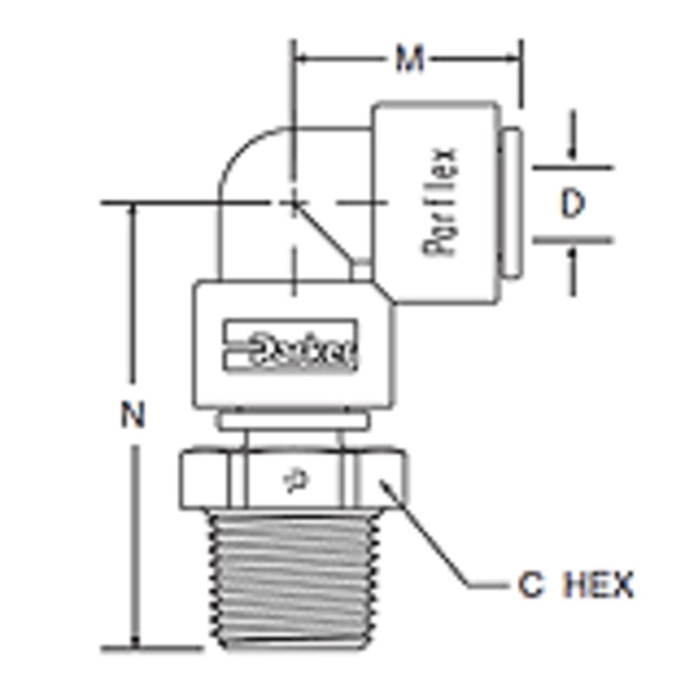 Kynar PVDF Male Elbow Swivel - 3/8 x 3/8 NPTF
