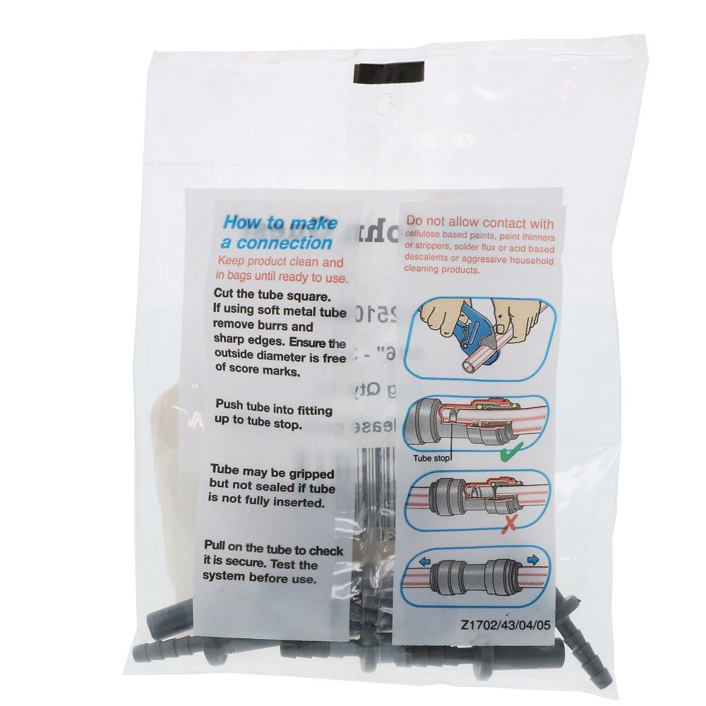 John Guest Stem Barb Connector - 5/16 OD Stem x 3/16 ID Barb