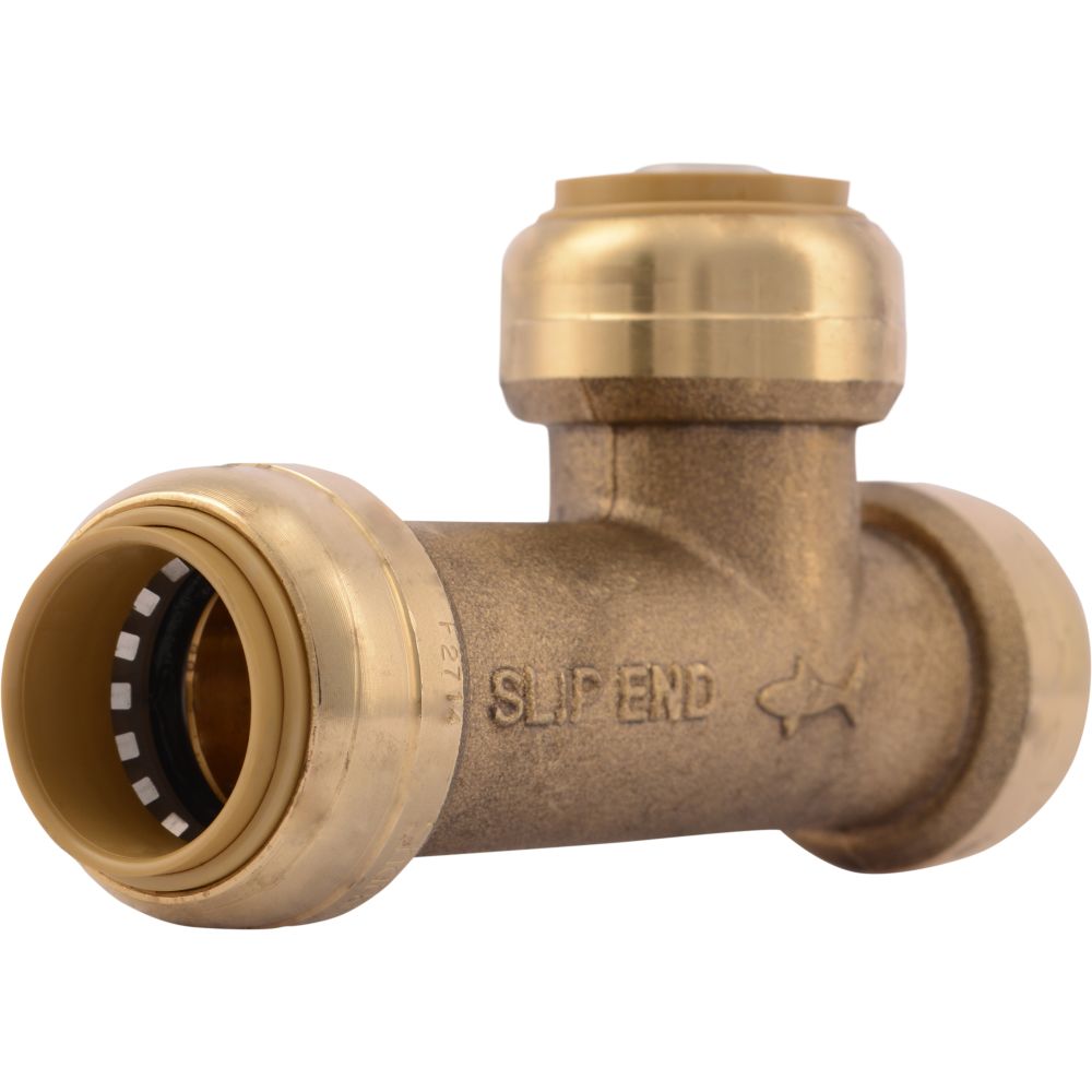 SharkBite® U3370LF Lead-Free Brass Push-to-Connect SLIP Tee - 3/4" x 3/4" x 3/4"