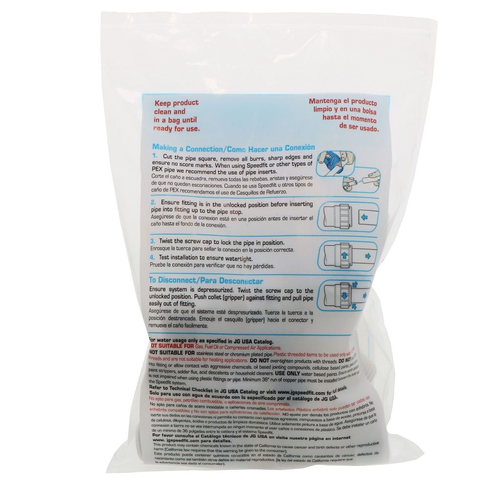 John Guest Male Connector PEX - 1/2 CTS x 1/2 NPT