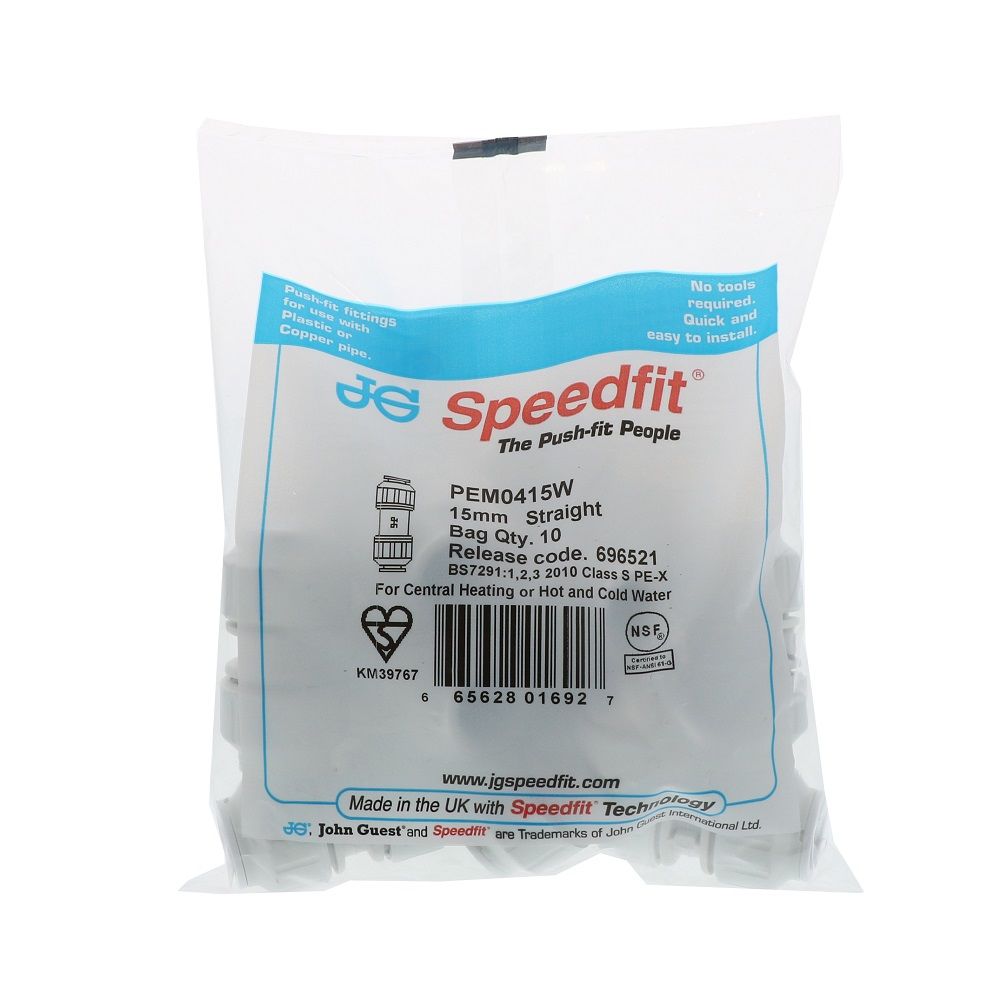 John Guest Union Connector - 15mm