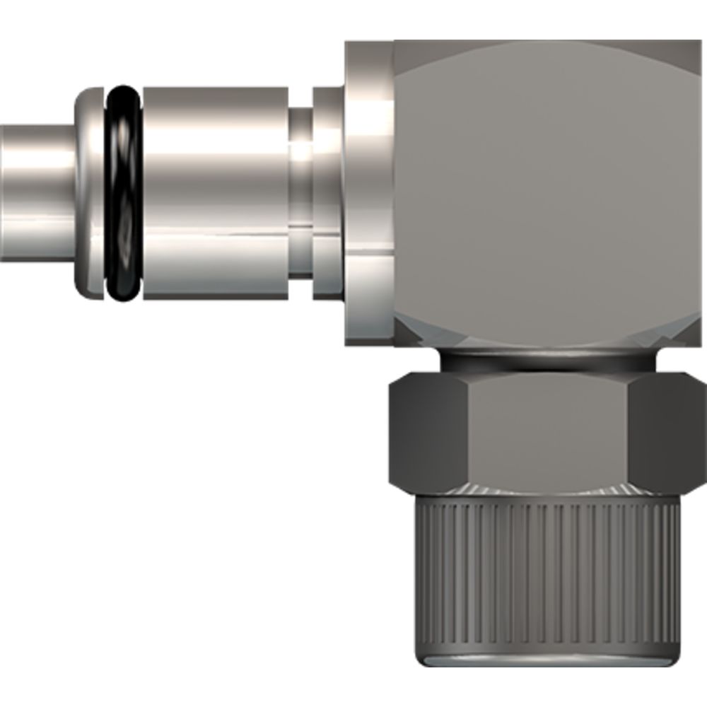 LinkTech 40CB Series Elbow Male, Valved, 3/8" PTF, Chrome Brass, Buna N