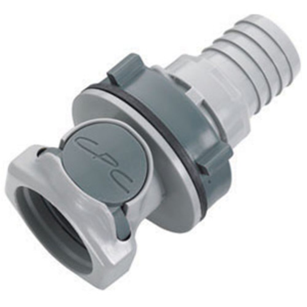 HFCD161012 Valved Panel Mount Hose Barb Coupling Body 5/8 ID Barb