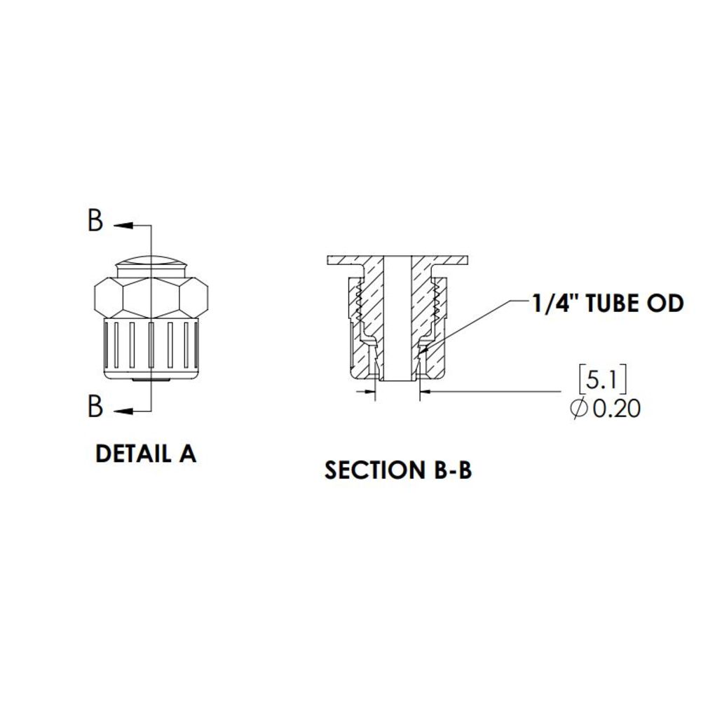 LinkTech 20CB Series Elbow Male, Valved, 1/4" PTF, Chrome Brass, Buna N