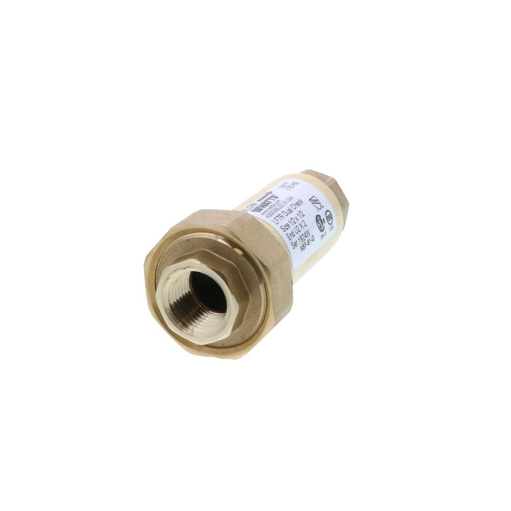 Watts LF7RU2-2 Lead Free Dual Check Valve 1/2 Union FPT x 1/2 FPT