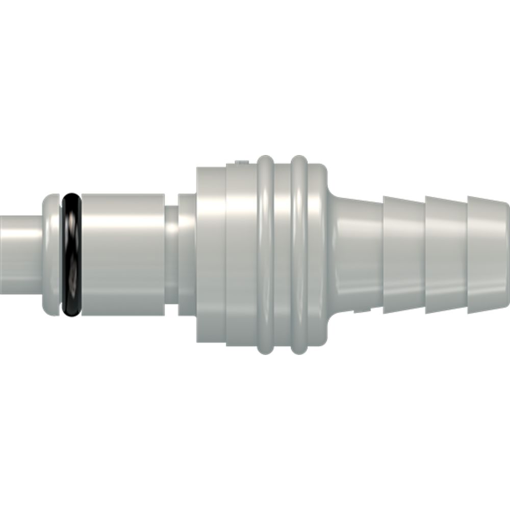 LinkTech 40PP Series Straight Male, Valved, 3/8" HB, Molded Grey Color, Polypropylene, EPDM