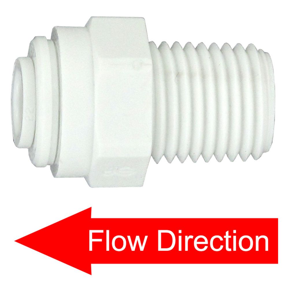 Male Straight Check Valve Stainless Steel - 1/4" Push-in x 1/4" MPT