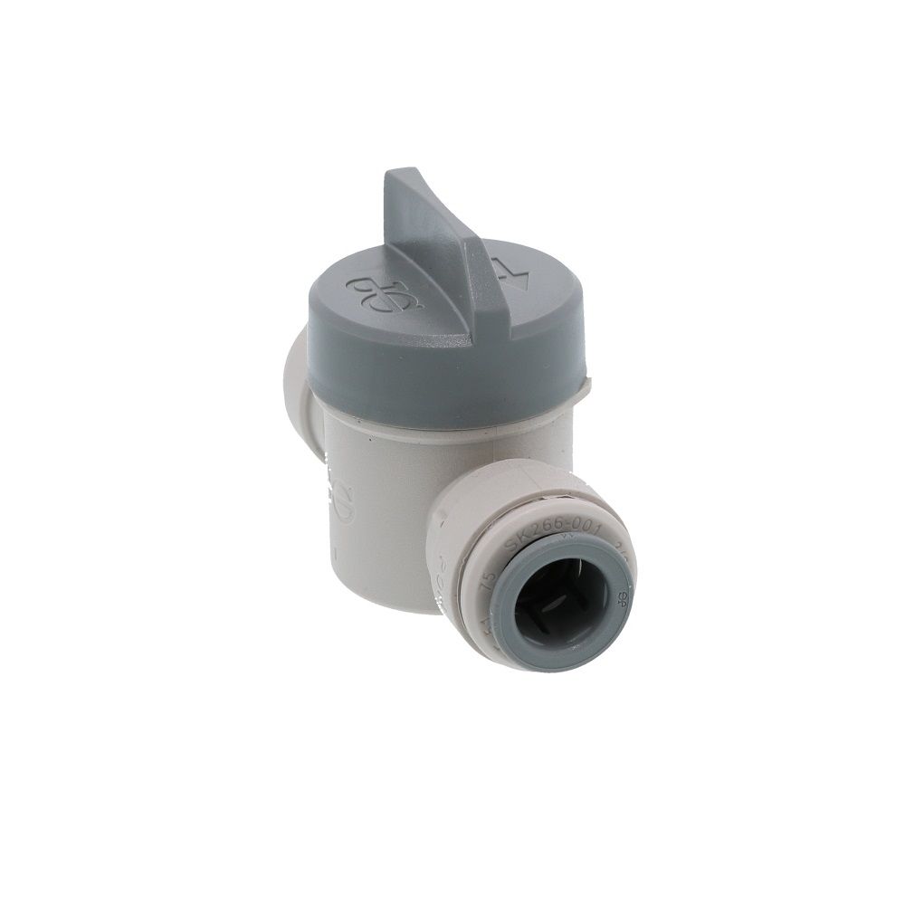John Guest Shut-Off Valve-Acetal, Short Handle - 3/8 x 3/8