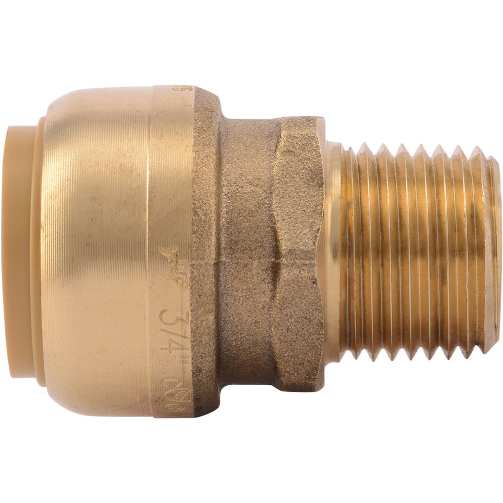 SharkBite® U138LF Lead-Free Brass Push-to-Connect Male Adapter - 3/4" x 1/2" MPT Bullnose