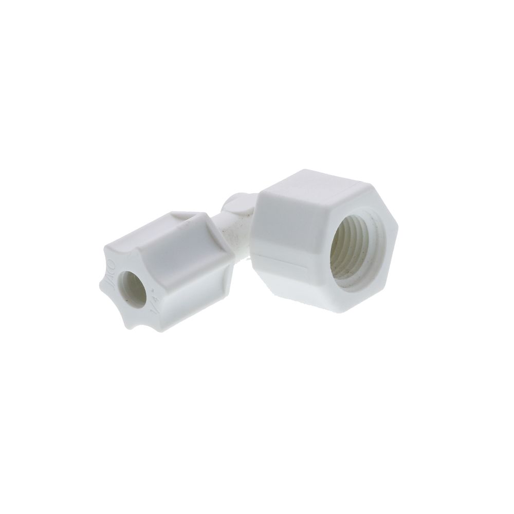 JACO 45-4-4-P-PG Polypropylene Female Elbow 1/4 OD Tube x 1/4 FPT