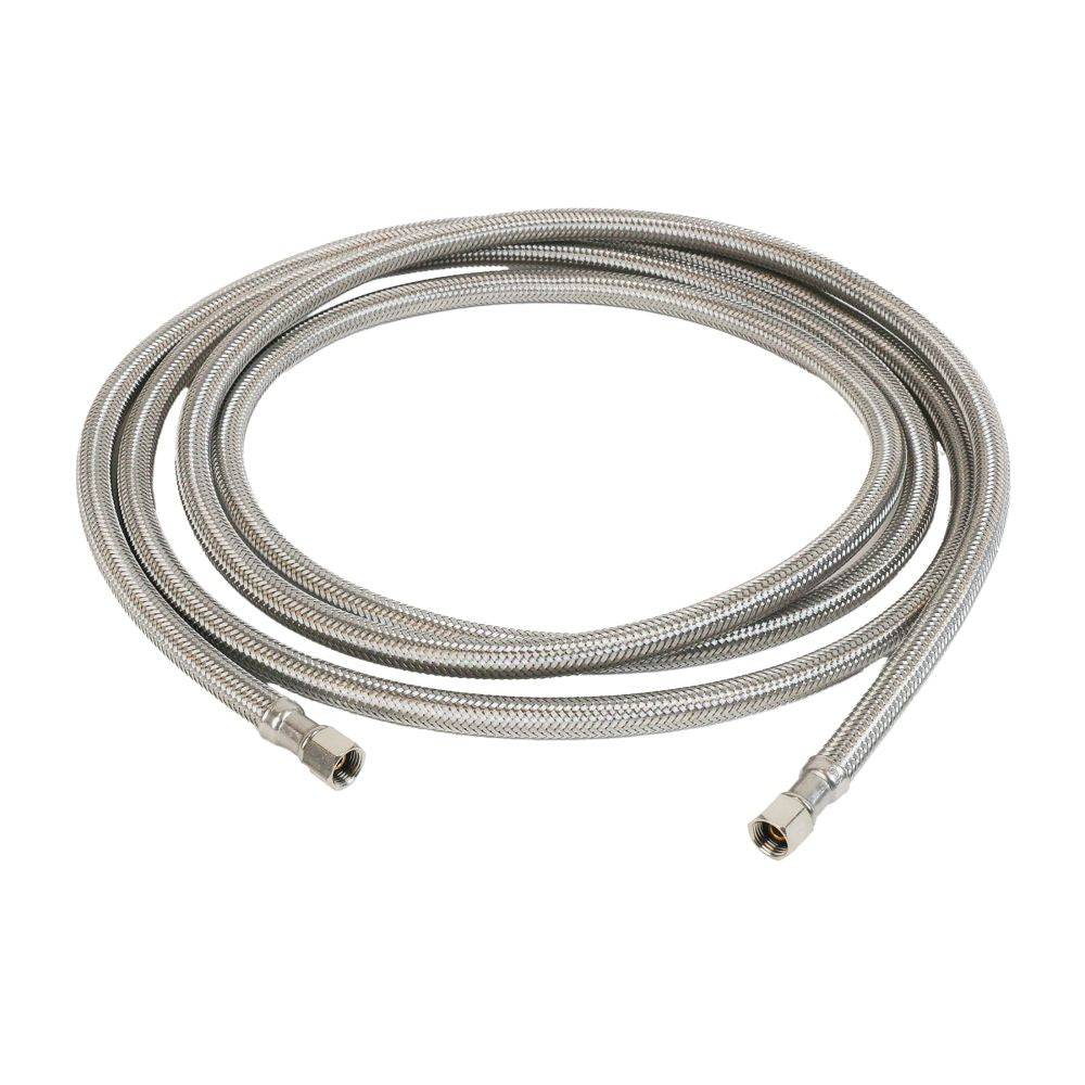 Braided Stainless Steel Hose 304 1/4" COMP x 1/4" COMP 120" Length