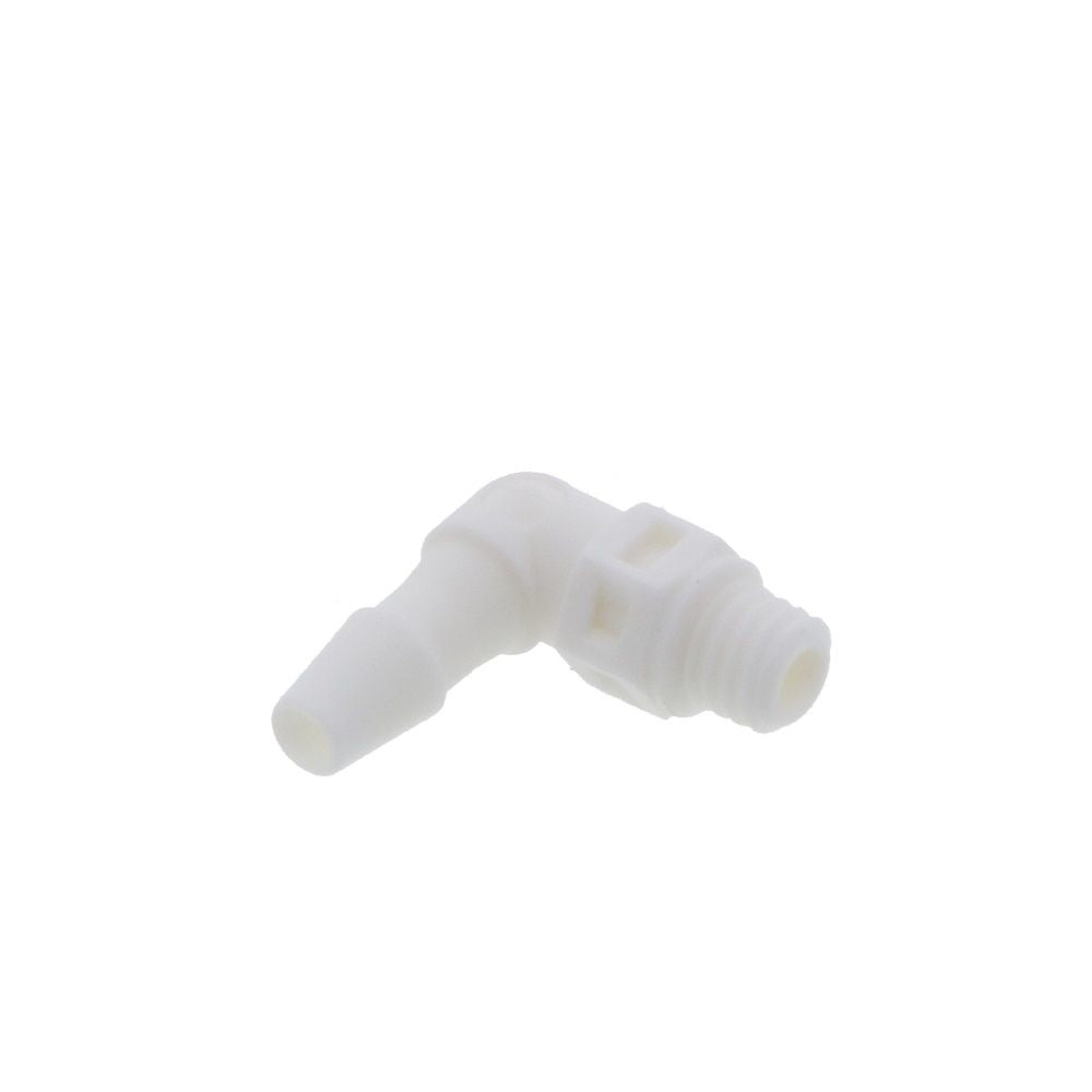 ME430 Elbow Fitting White Nylon Tapered 10-32 X 1/8 HB