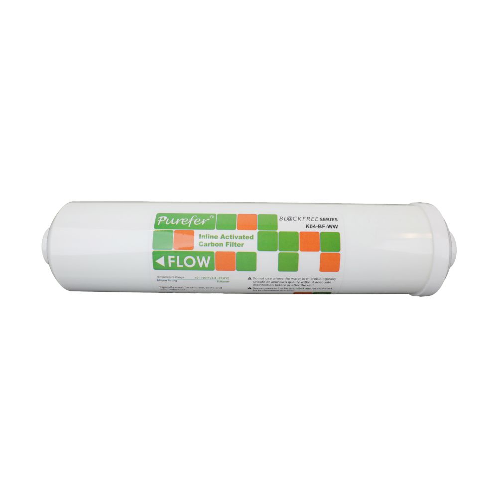 K33 11" Inline GAC Filter, Blockfree White, 1000 Iodine Rating