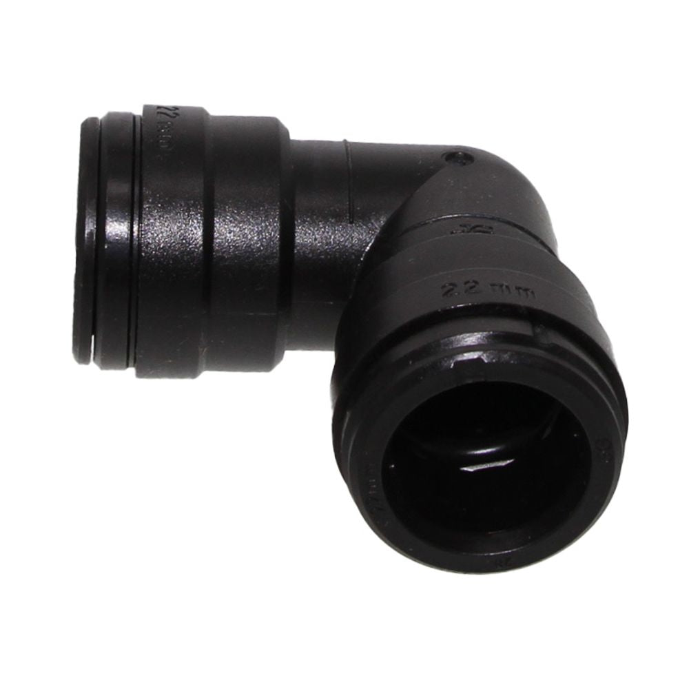 John Guest Union Elbow - 22mm Black Acetal