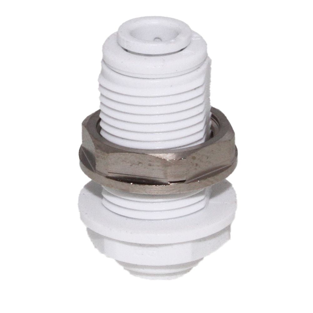 John Guest 1/4" Acetal Bulkhead Union Connector - White