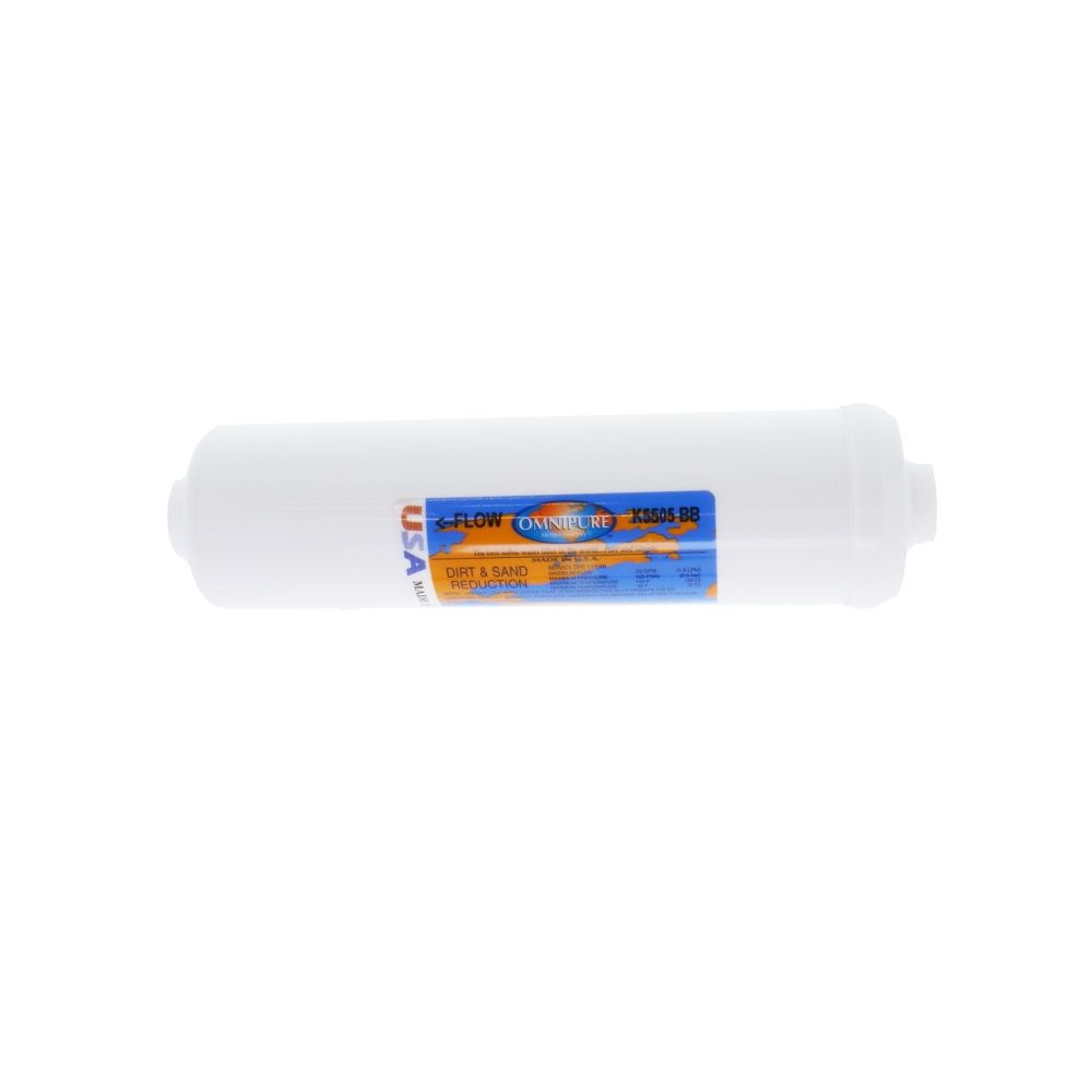 Omnipure Inline K5505-BB 5 mic Sediment Prefilter - 10" x 2.5" Filter - 1/4" FPT