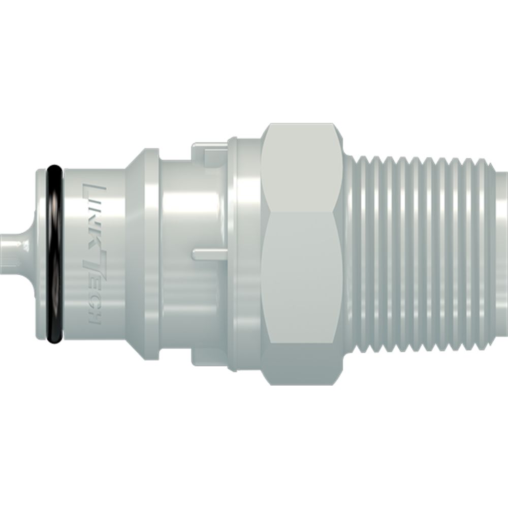 LinkTech 60PP Series Male Thread Male, Valved, 1/2" MNPT, Polypropylene, EPDM