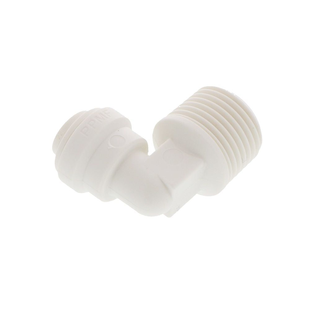 John Guest Fixed Elbow NPTF Polypro - 1/4 x 3/8 NPTF