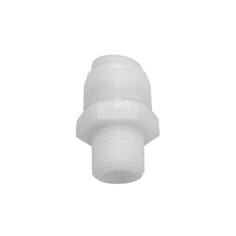 NeoFit - Acetal Natural White Male Connector 1/2" tube x 3/8"NPTF