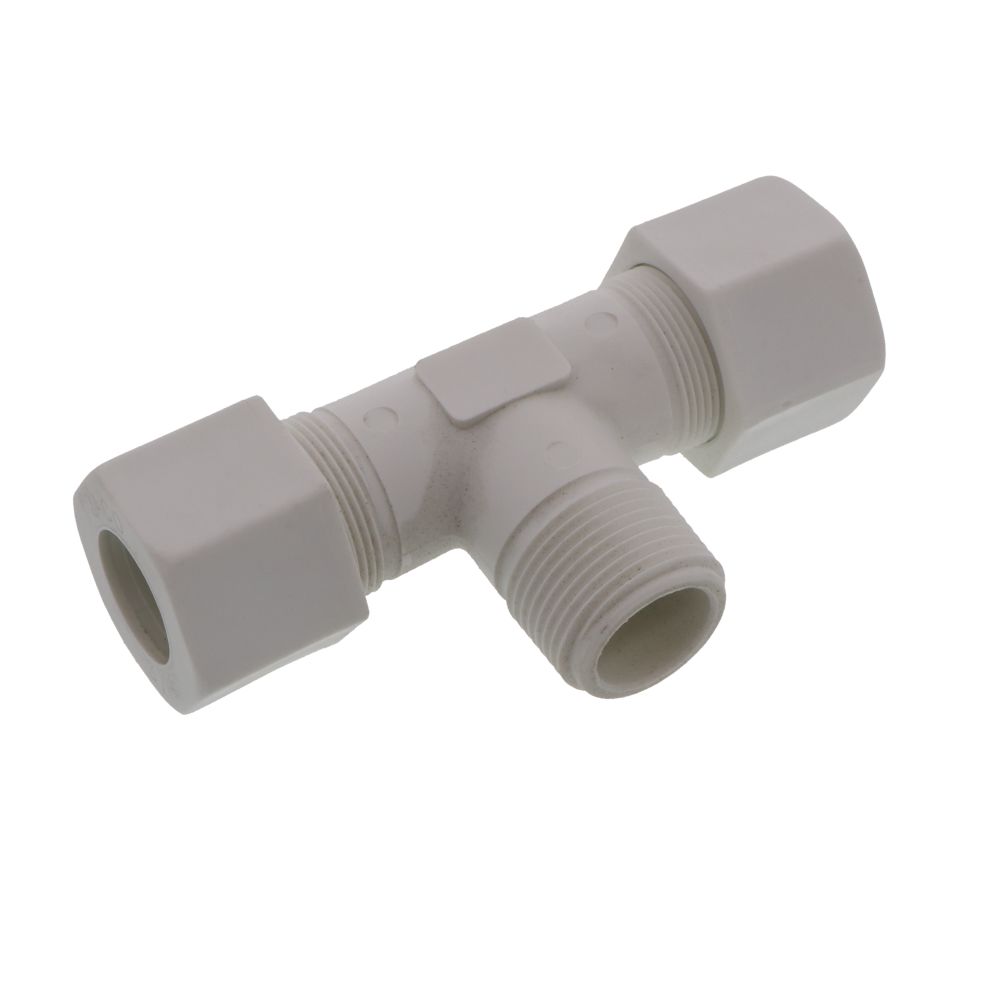 JACO 60-12-12-P-PG Polypropylene Male Branch Tee 3/4 OD Tube x 3/4 MPT