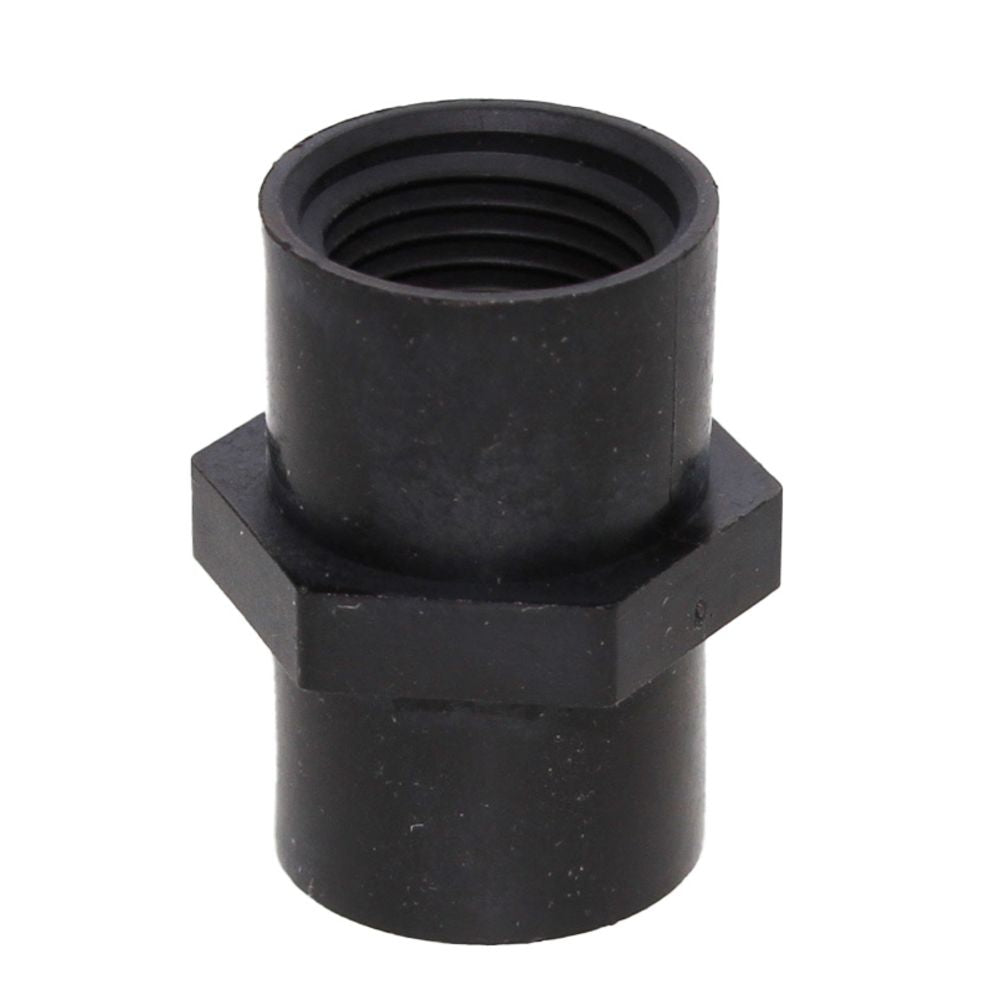 Union Coupler 1/2 FNPT x 1/2 FNPT - Black Polypropylene