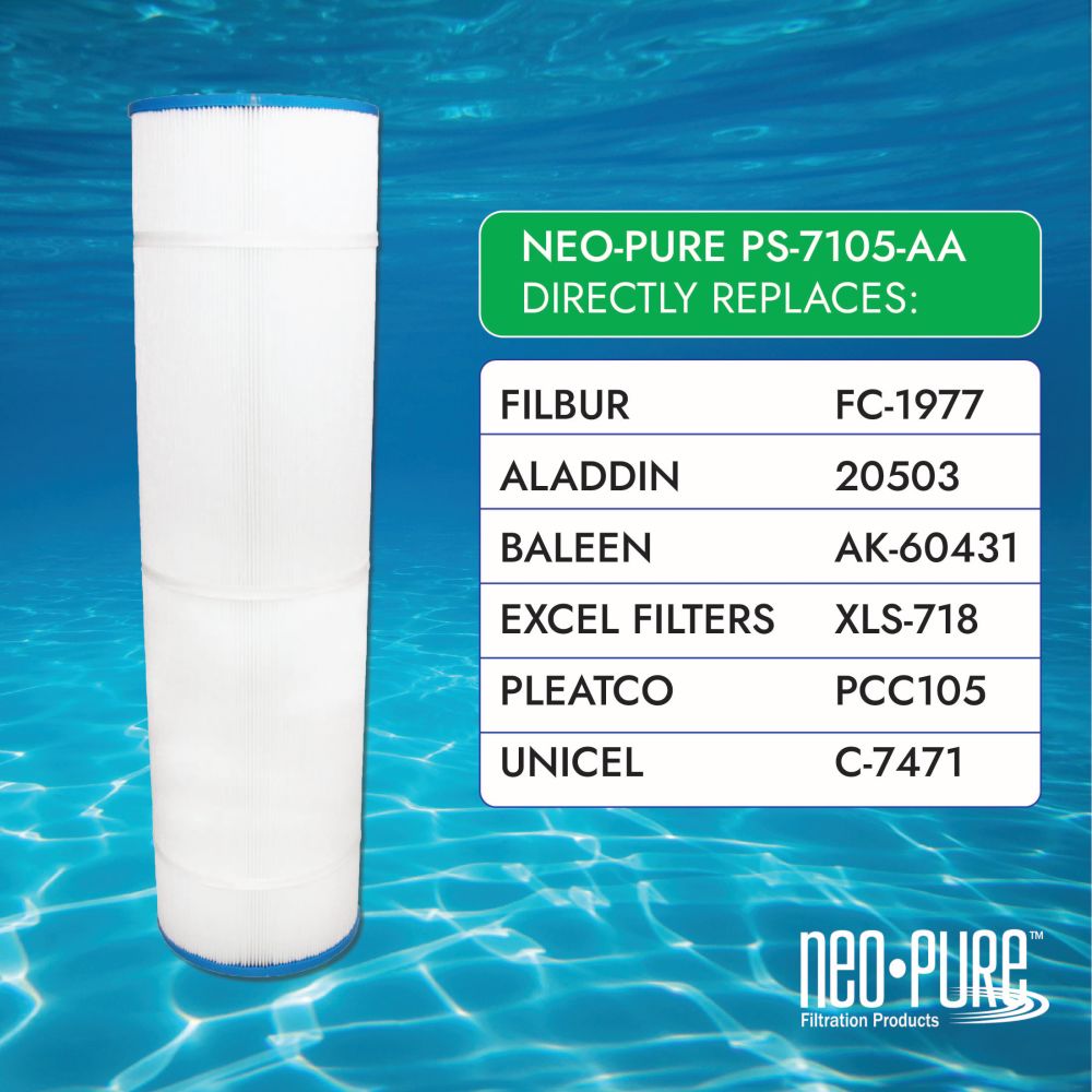 Neo-Pure PS-7105-AA Pool and Spa Filter 7" x 26-1/16"