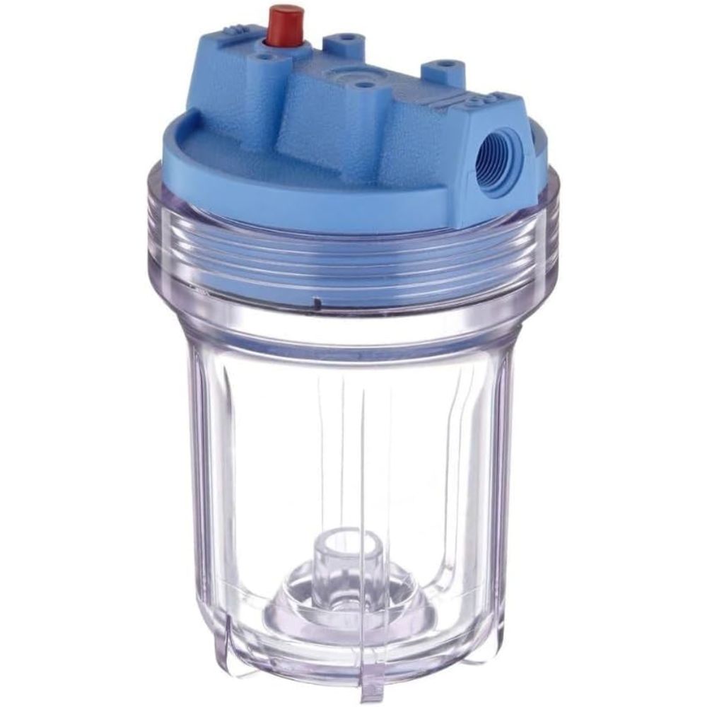 Pentek 5” Slim Line Water Filter Housing, Clear/Blue with PR, 1/2”