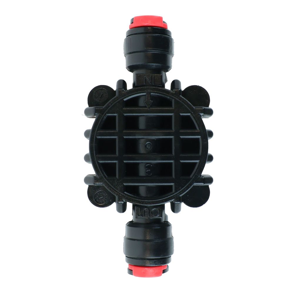 Automatic Shut Off Valve 4 Way 1/4 QC Locking Clips - Black