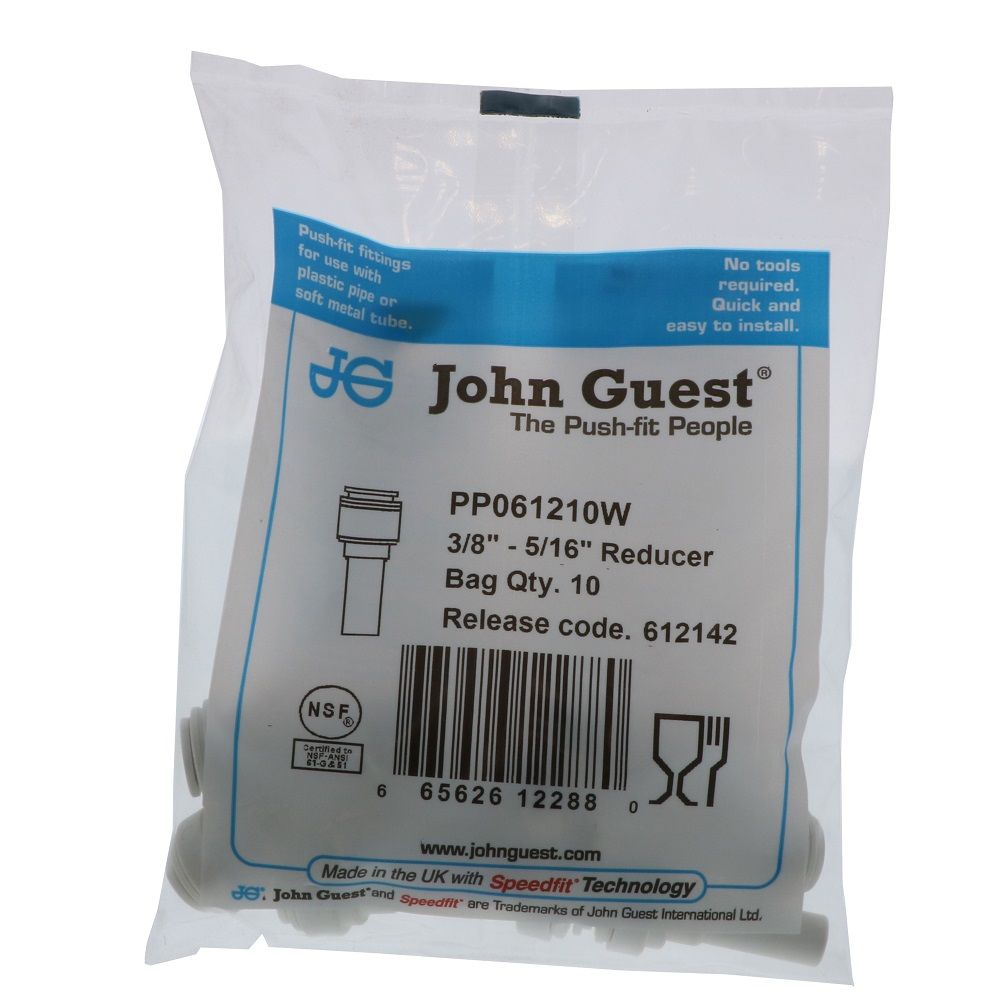 John Guest Reducer Stem Polypro - 3/8 OD Stem x 5/16