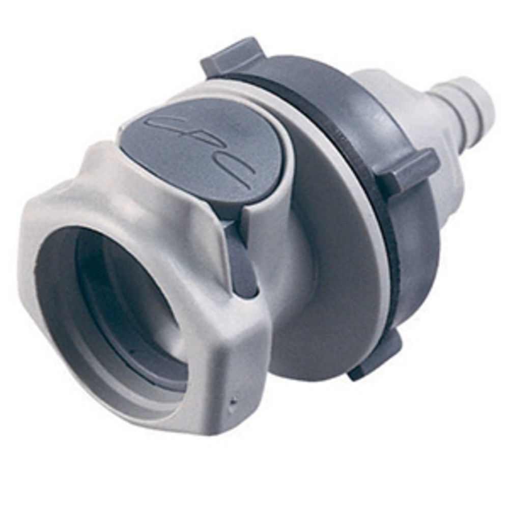 62600 NSF Valved Panel Mount Hose Barb Coupling Body 3/8 ID Barb