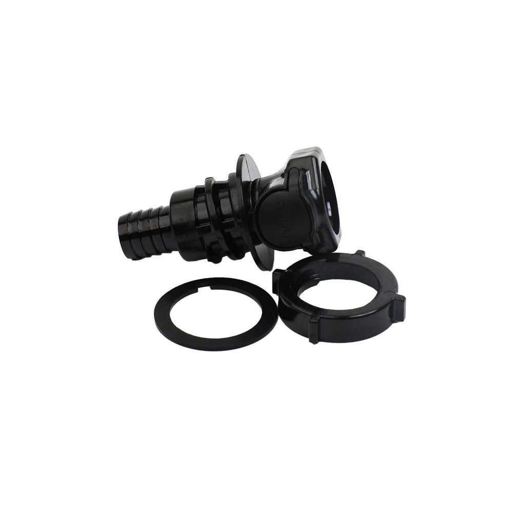 HFCD161057 Valved Panel Mount Hose Barb Coupling Body 5/8 ID Barb