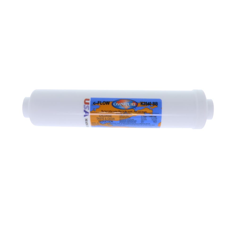 Omnipure K2540-BB 2" X 10" Granular Activated Carbon Inline Filter 1/4" FPT