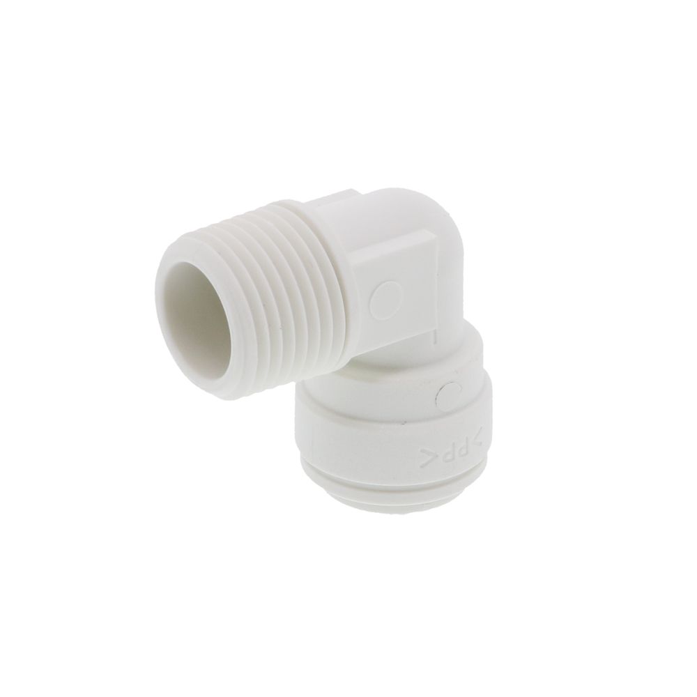 John Guest Fixed Elbow NPTF Polypro - 3/8 x 3/8 NPTF