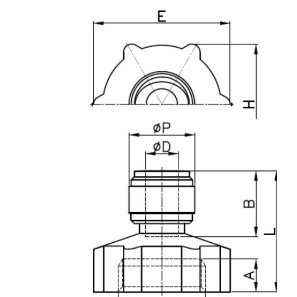NeoFit - Acetal Natural White Female Adapter 3/8" tube x 1/4"NPTF - Flat Type