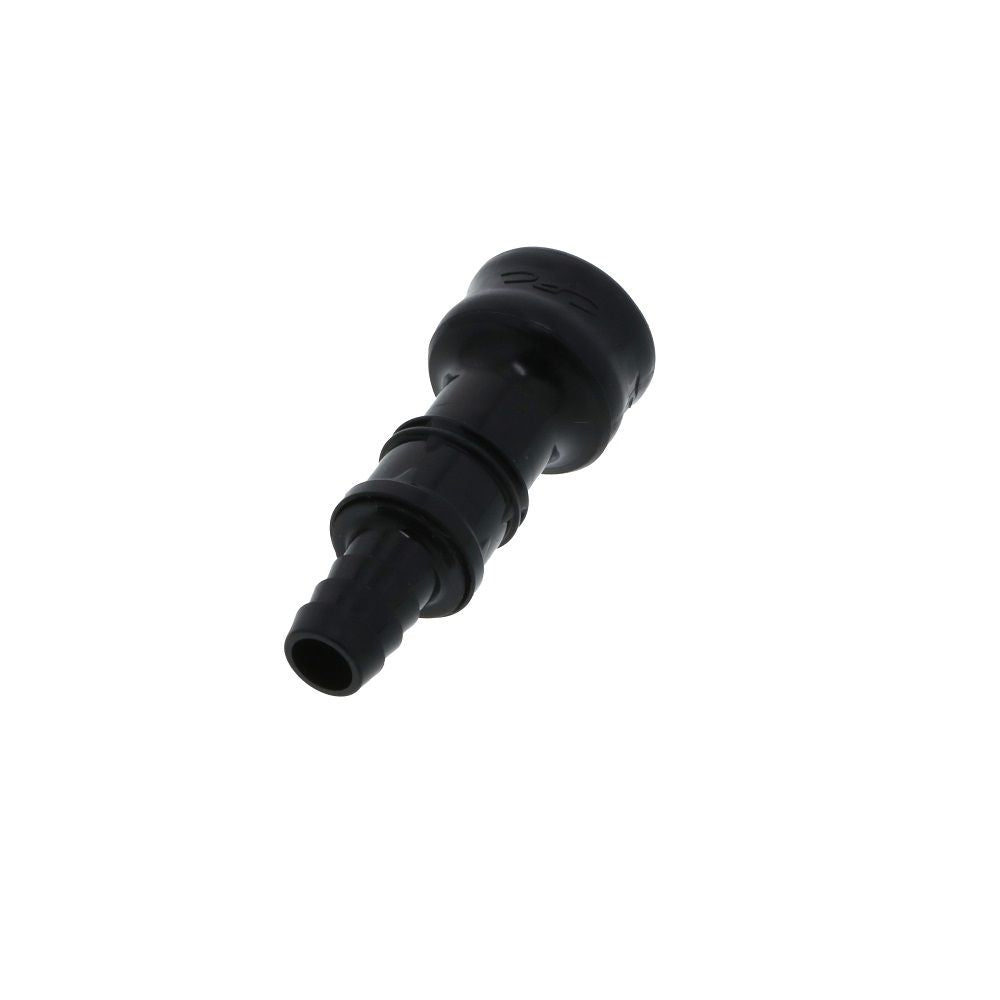 BACD17006MBLK Valved Hose Barb Coupling Body Molded Black 3/8 ID Barb