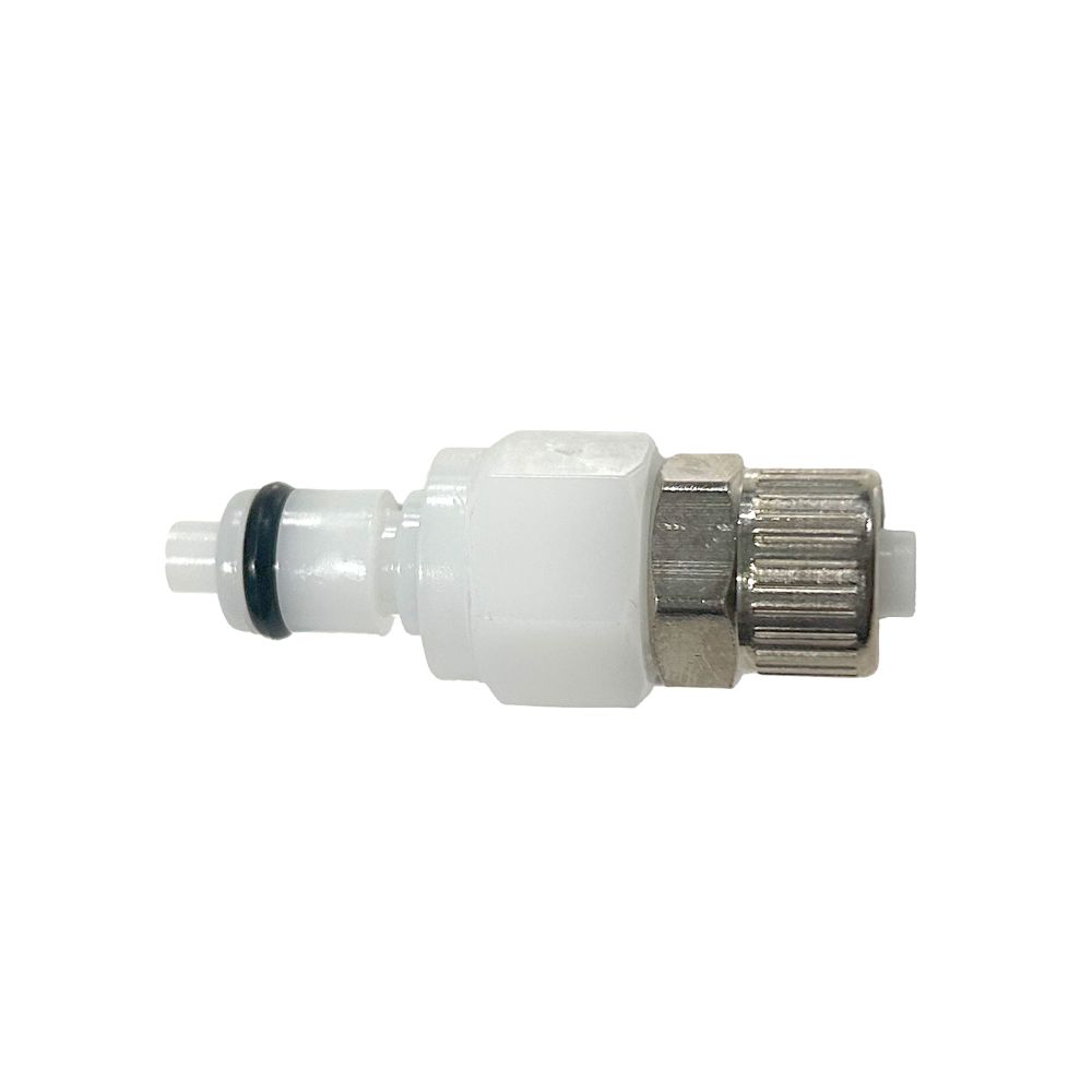 LinkTech 20AC Series Straight Male, Valved, 1/4" PTF, Natural Acetal, Buna N
