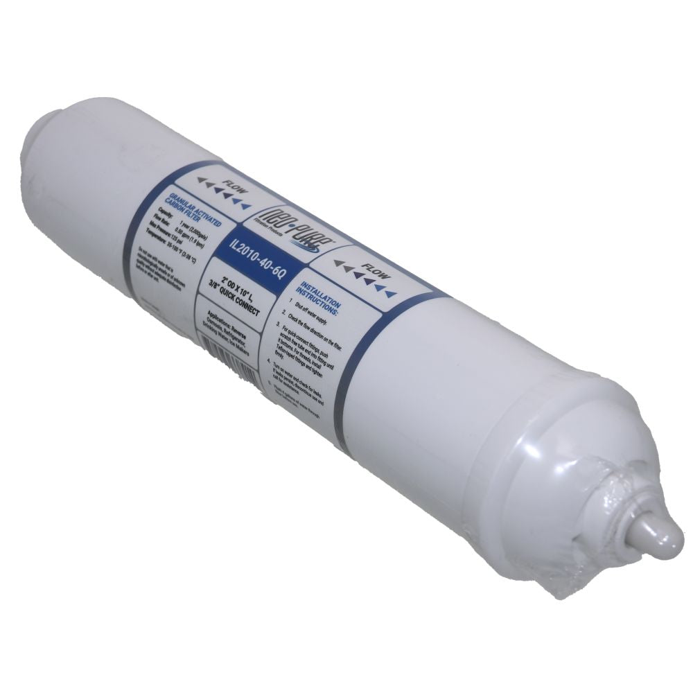 Neo-Pure Inline 2x10 10mic Postfilter GAC CTO 3/8" Quick-Connect