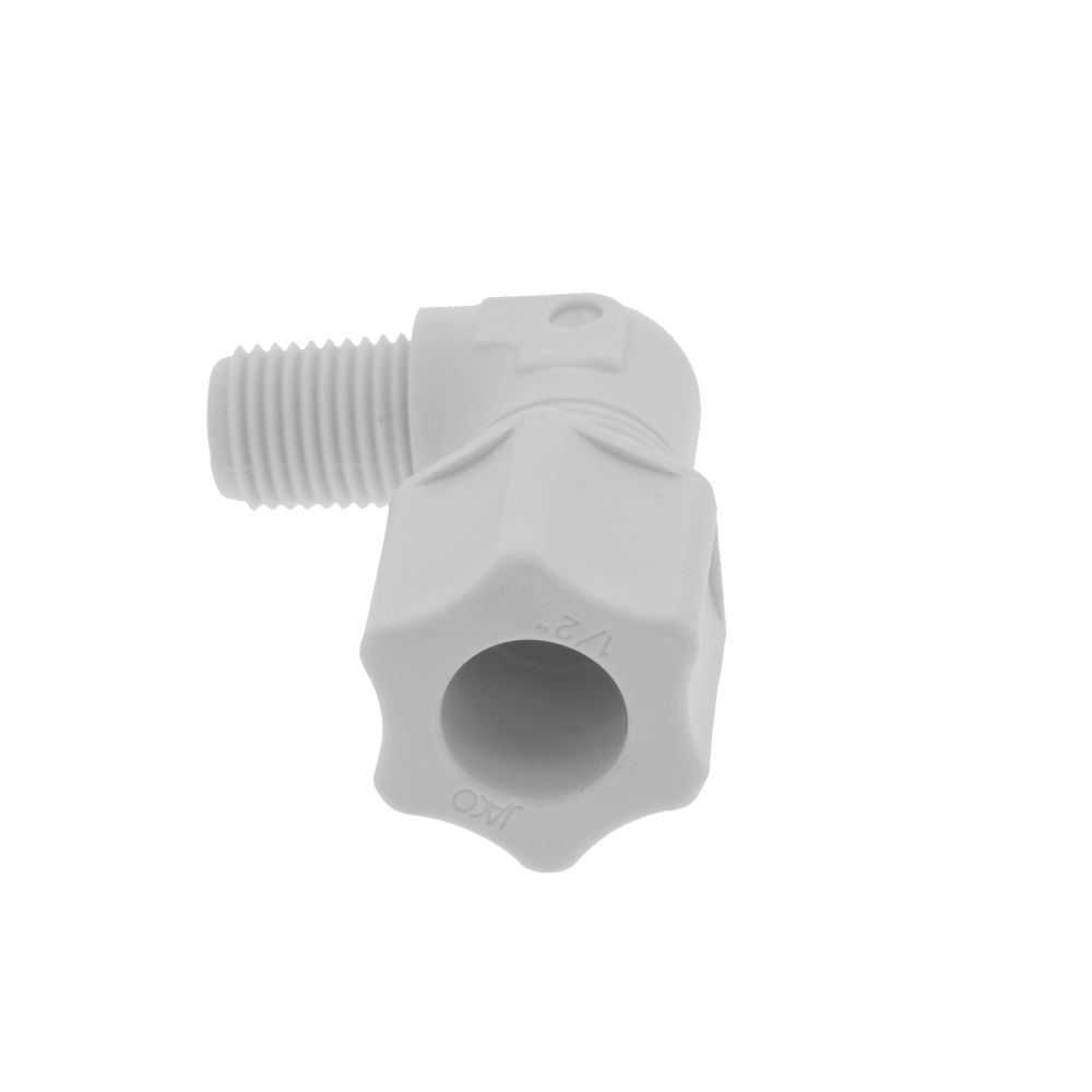 JACO 40-8-4-P-O Polypropylene Male Elbow 1/2 OD Tube x 1/4 MPT