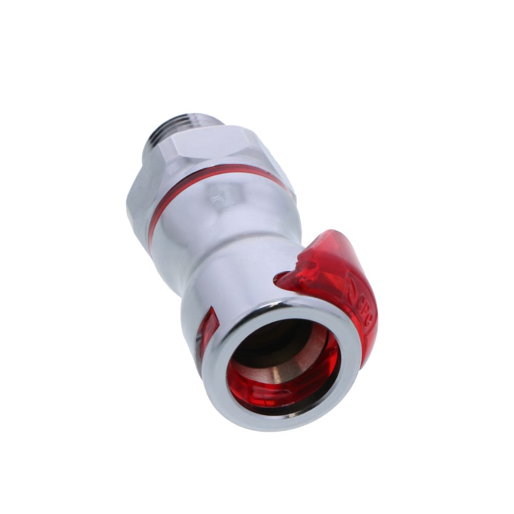 LQ6D10006RED Valved Pipe Thread Liquid Cooling Coupling Body 3/8 NPT Warm Red