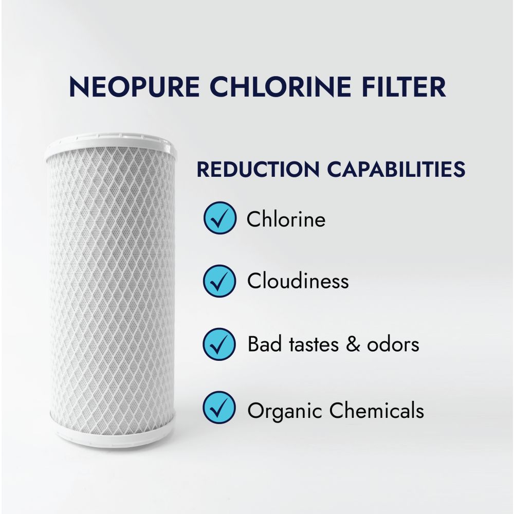 Neo-Pure CTO1-4510 9-7/8" x 4-1/2" Coconut Shell Carbon Block Filter 5 micron