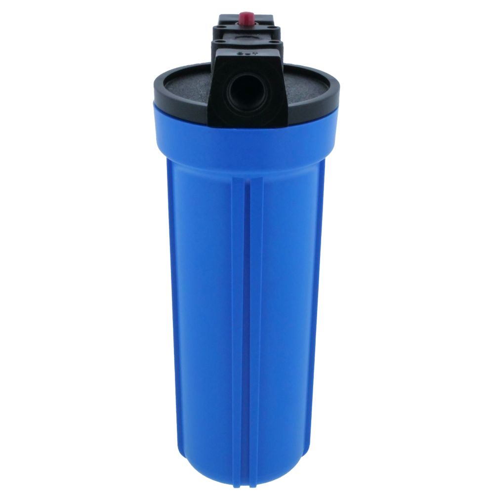 10" Slim Line Filter Housing Blue Sump/Black Boss Cap 1/2" W/ PR - 1/2" FPT