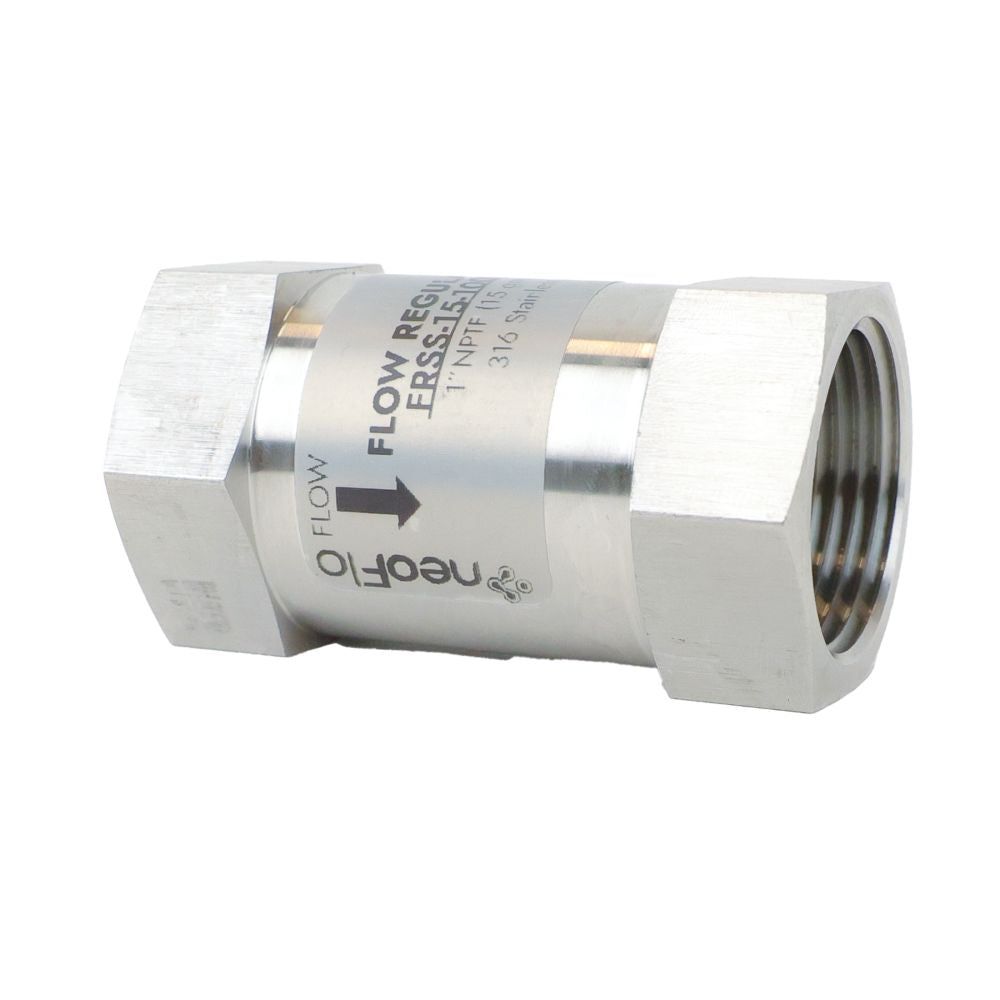 Neo-Pure Stainless Steel Flow Restrictor 15 GPM 316SS 1" FPT x FPT