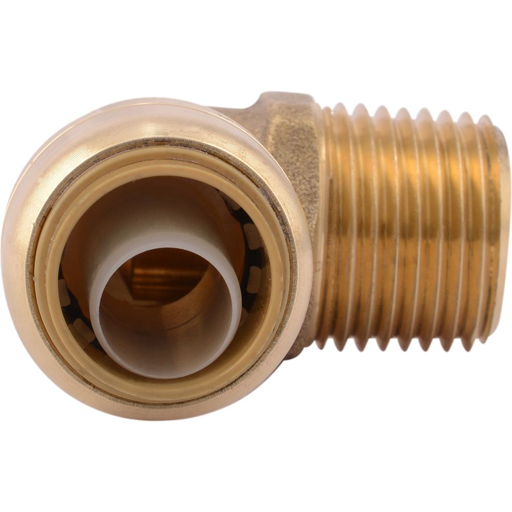 SharkBite® U280LF Lead-Free Brass Push-to-Connect Male Elbow - 1/2" x 1/2" MPT