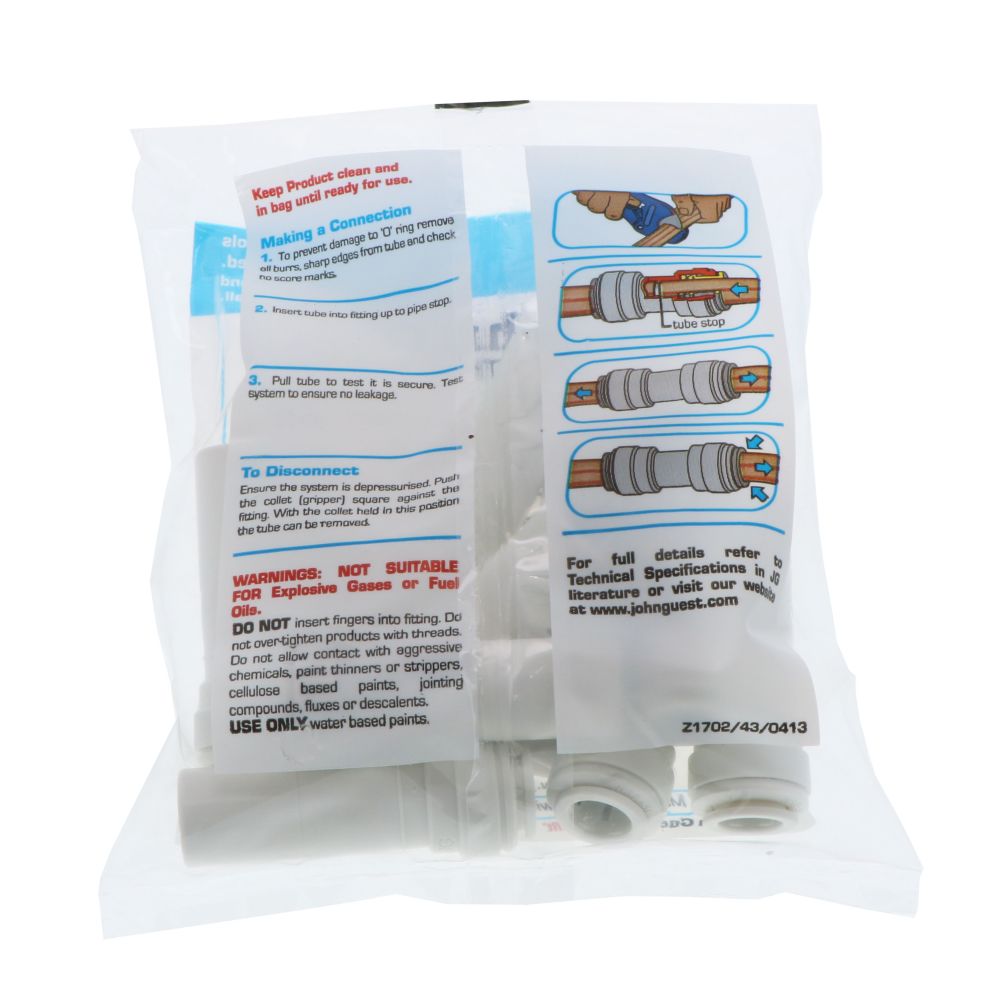 John Guest Reducer Stem - 5/8 OD Stem x 3/8 OD